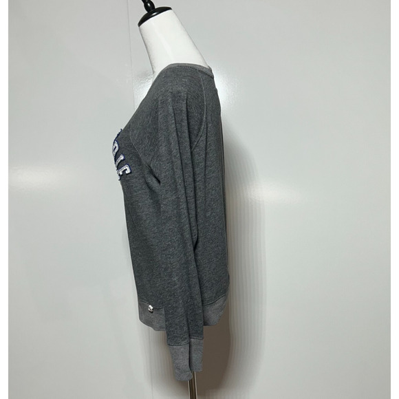 Abercrombie & Fitch Y2K Sweatshirt Womens Medium Gray Raised Logo New York - Picture 5 of 11